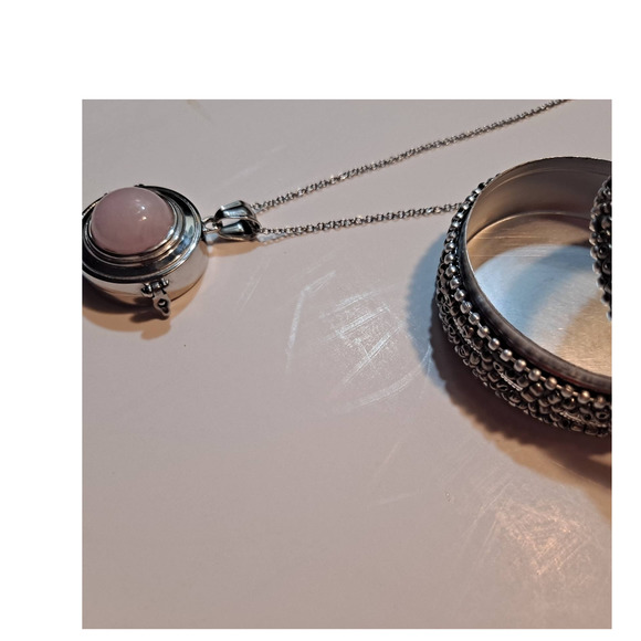 STEAMPUNK FABULOUS! Galilea Rose Quartz Compass Stainless locket - Picture 4 of 10